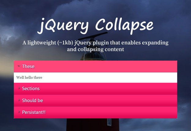 Flexible and Lightweight jQuery Accordion Plugin - jQuery Collapse -  jqueryHub