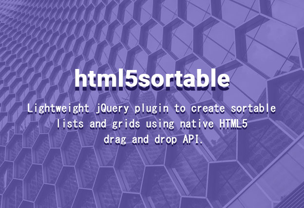Native HTML5 Drag And Drop jQuery Plugin – html5sortable