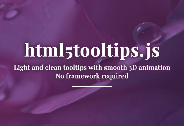 Smooth 3D Animation Enabled Tooltip Plugin – html5tooltips.js